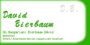 david bierbaum business card